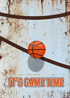 basketball on old metal