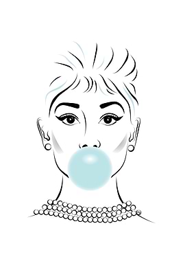 Audrey Hepburn Bubble Gum