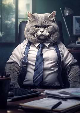 Office British shorthair