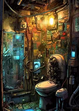 cyberpunk toilet wc