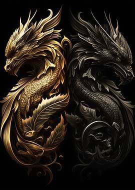 Black gold Dragon