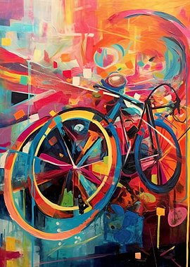 Bike Cyclist Painting