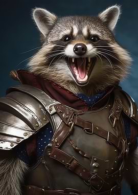 Racoon warrior