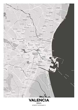 Valencia spain streetmap