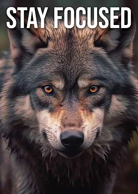 Stay Focused Wolf Motivate