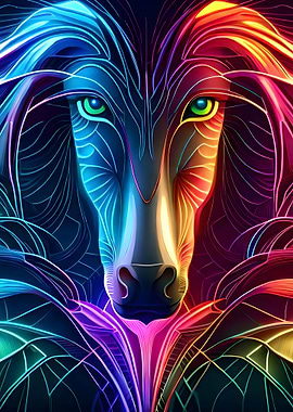 Geometric Horse Cyberpunk