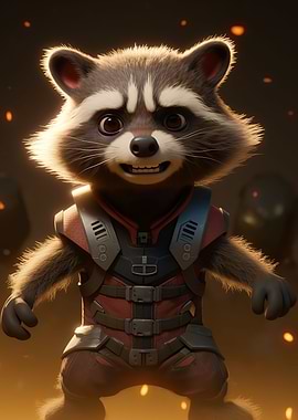 Racoon warrior