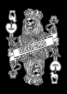 queen card BnW