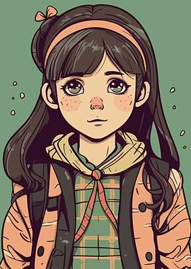 Cute little kawaii girl