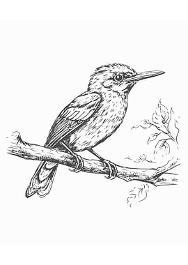 Sketch of bird hand draw