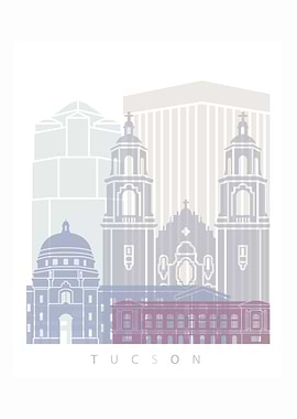 Tucson skyline pastel
