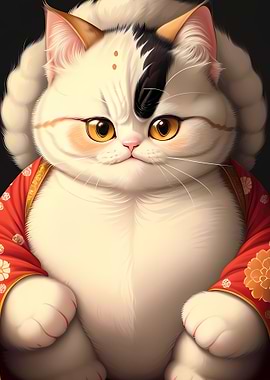 fat cat wear kimono