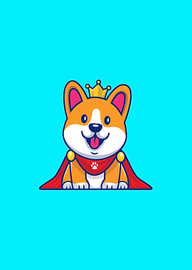 Cute King Corgi Dog