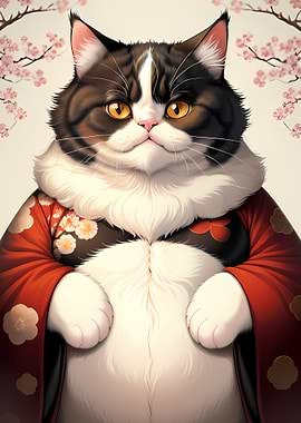 fat cat wear kimono