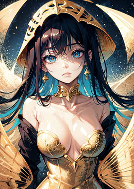 Girl in a gold dress