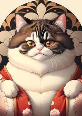 fat cat wear kimono