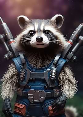 Racoon warrior