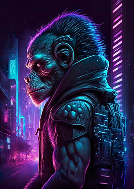 Monkey Human Cyberpunk