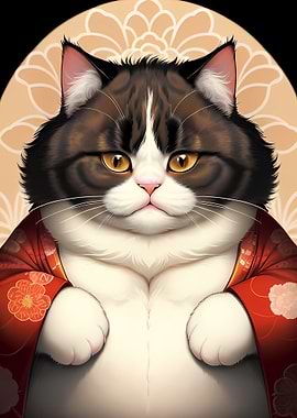 fat cat wear kimono