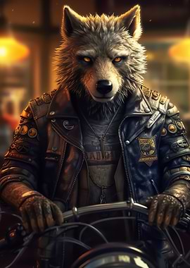 A anthropomorphic wolf