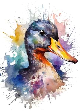 watercolor duck
