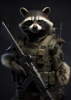 Animal Soldier Raccoon
