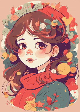 Cute little kawaii girl