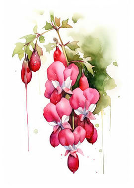Bleeding Heart Watercolor