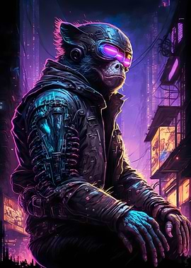 Monkey Human Cyberpunk