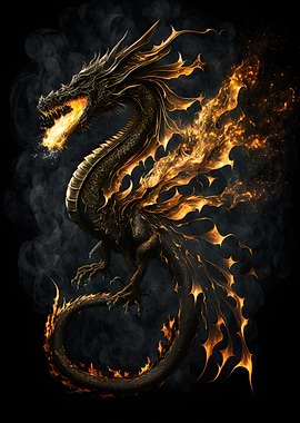 Black gold dragon