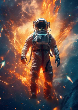 Fire Astronaut Galaxy Spac