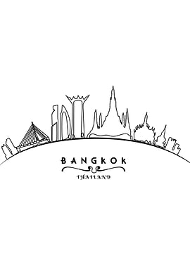 Bangkok One Line Art