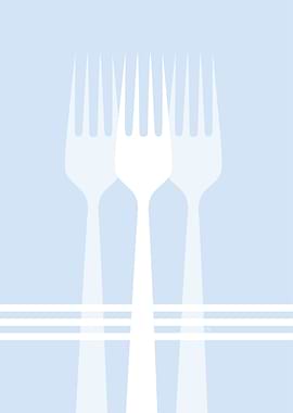 Modern blue cutlery