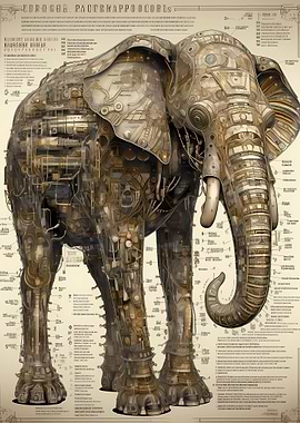 Robot Metallic Elephant