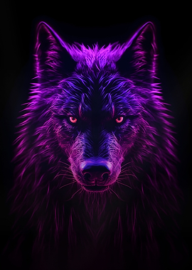 Wolf magenta neon