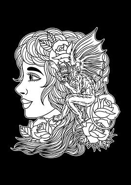 Women Demon Ears BnW