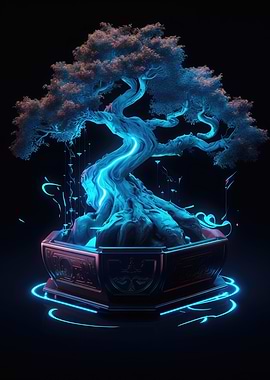 Synthwave Bonsai Tree