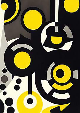 Black and Yellow Abstract