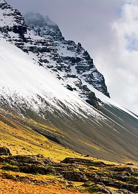 Snowy mountain in Iceland