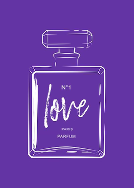 Retro purple love perfume