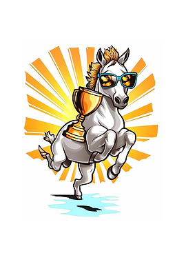 Horse With Trophy Wearing