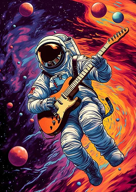 Astro playing guitars