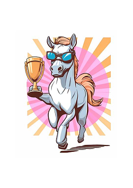 Horse With Trophy Wearing
