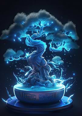 Synthwave Bonsai Tree