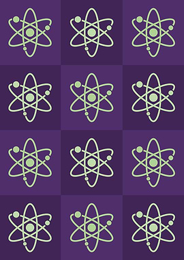 Atom Science Icons Pop Art