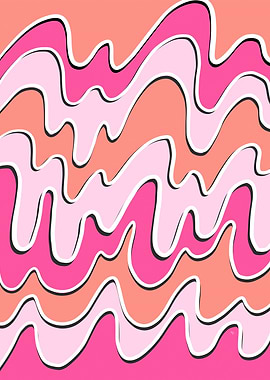 Modern pink abstract waves