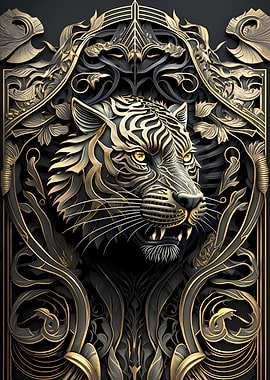King Tiger Golden Art Deco