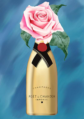 Gold champagne pink flower