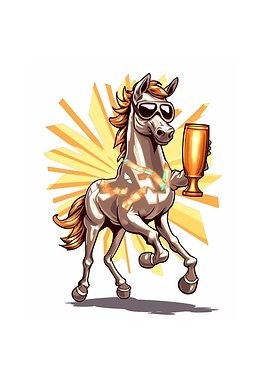 Horse With Trophy Wearing