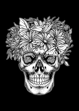 The Crown Skull BnW